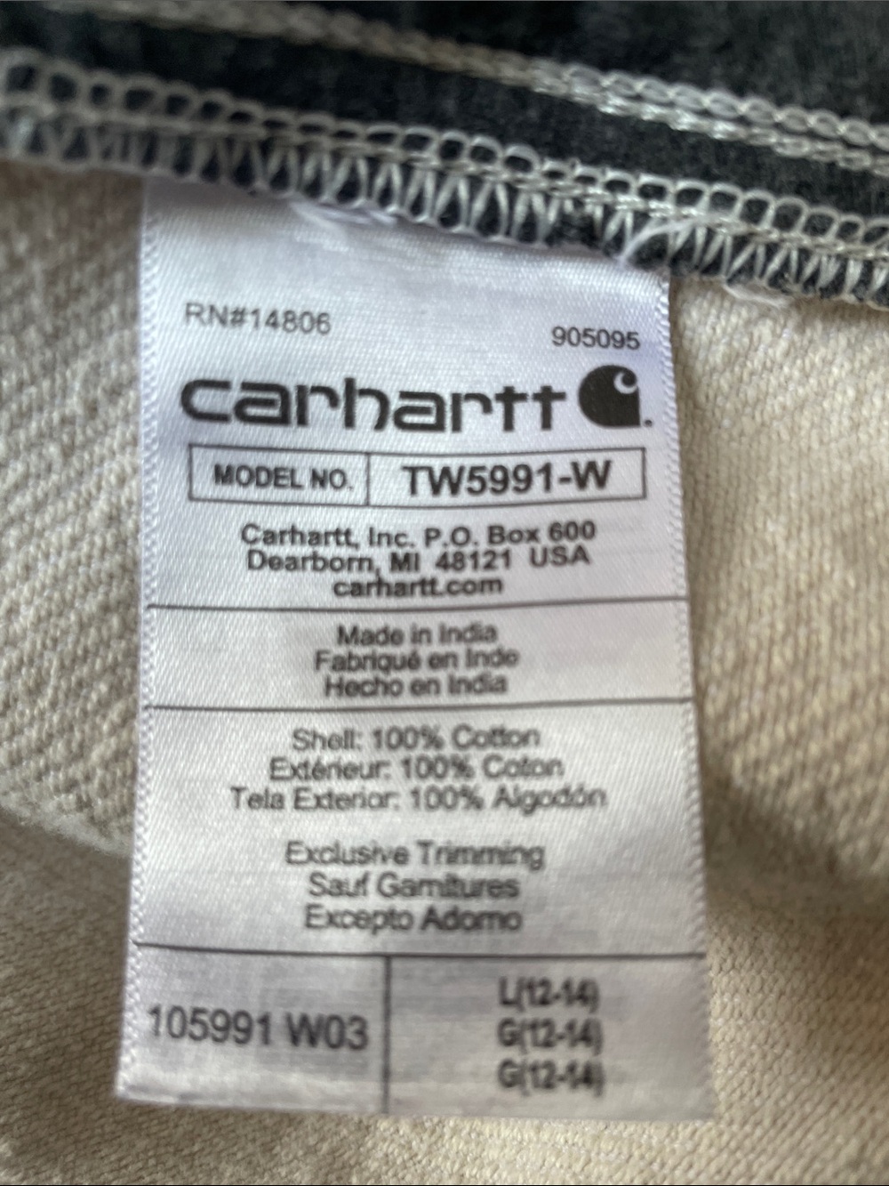 Carhartt  Women's Size Large Cream Button-Front Shirt  Jacket Twill - Picture 6 of 7